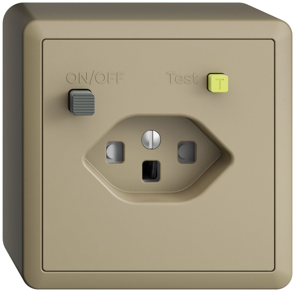 AP-Steckdose EDIZIOdue T23 FI 30mA shutter, sand
