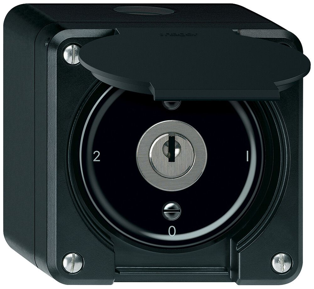 AP-Schlüsselschalter robusto Umschalter 16A 250V 86×86mm schwarz