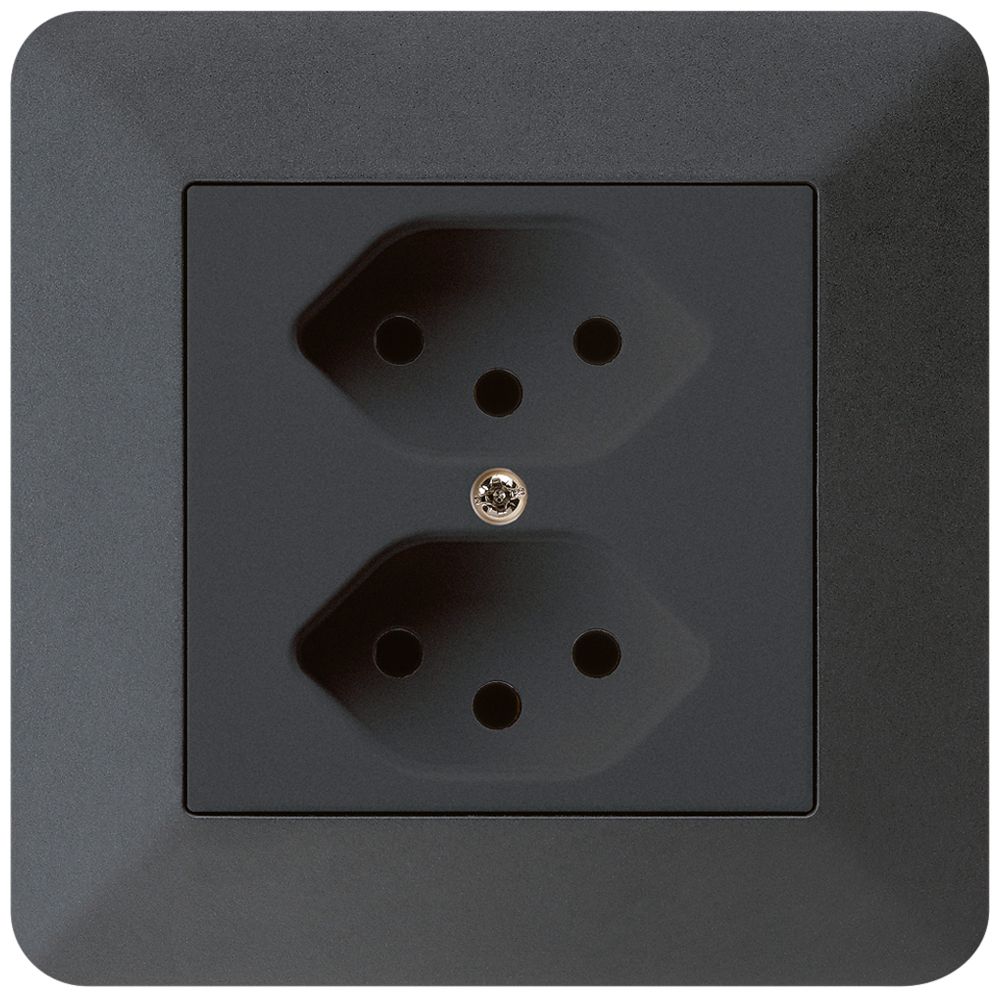 UP-Steckdose kallysto.trend 2×T13 schwarz mit Kinderschutz