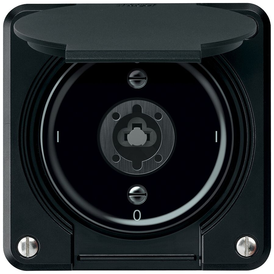 Interrupteur à clé robusto interrupteur 3×1 pôle 16A 250V 86×86mm noir
