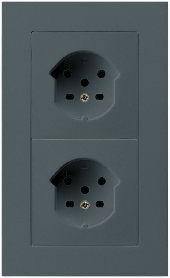 UP-Kombi 2×1 HA kallysto.pro 2×Typ 15 mit Steckklemmen anthrazit