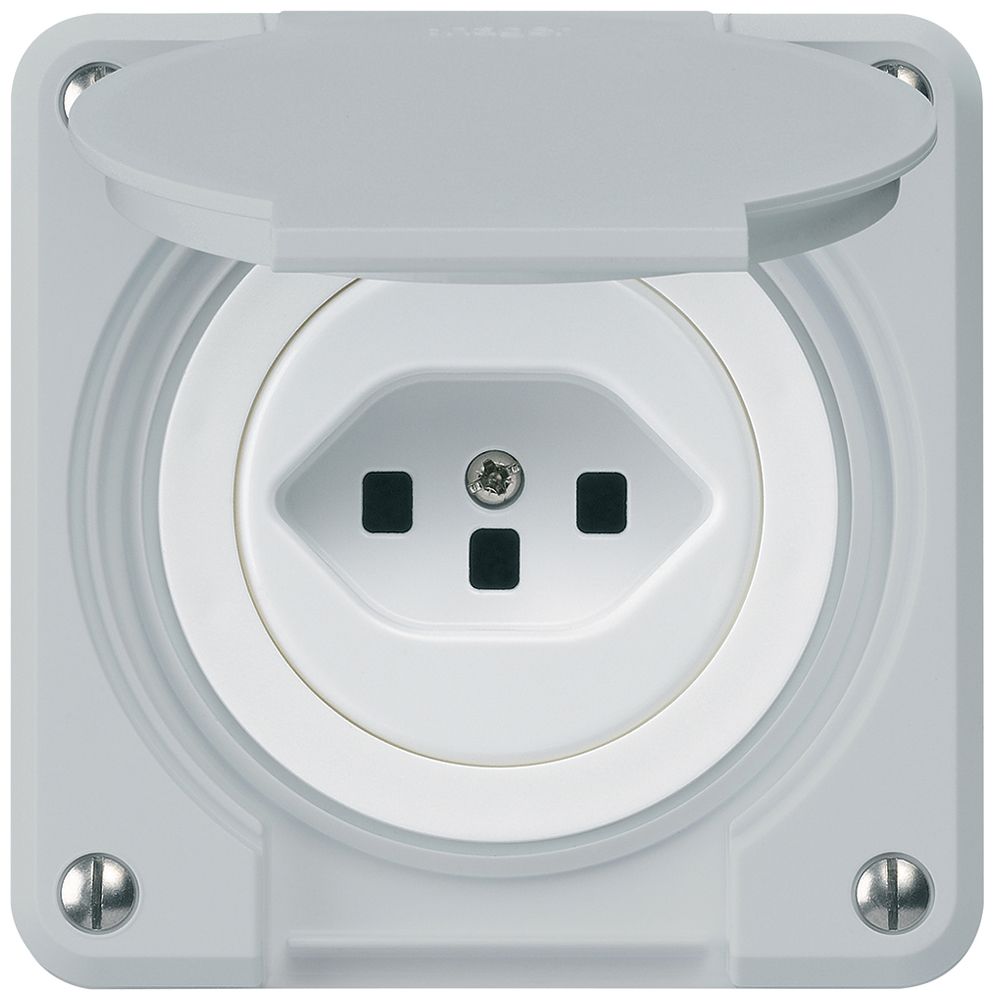 UP-Steckdose robusto C Typ 23 grau mit Steckklemmen