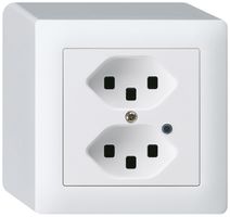 AP-Steckdose Hager kallysto 2×T23 beleuchtet Q ultraweiss