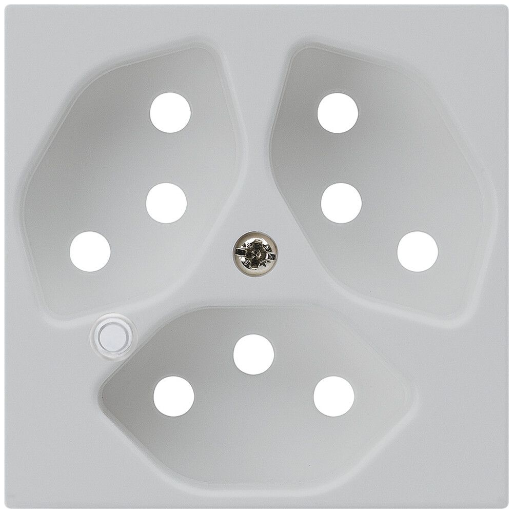 Piastra frontale per presa Hager kallysto 3×T13 illuminato H grigio chiaro