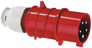 Stecker CEE Bals 5P 32A 400V 6h rot IP44 vernickelt QC.TE-Plus