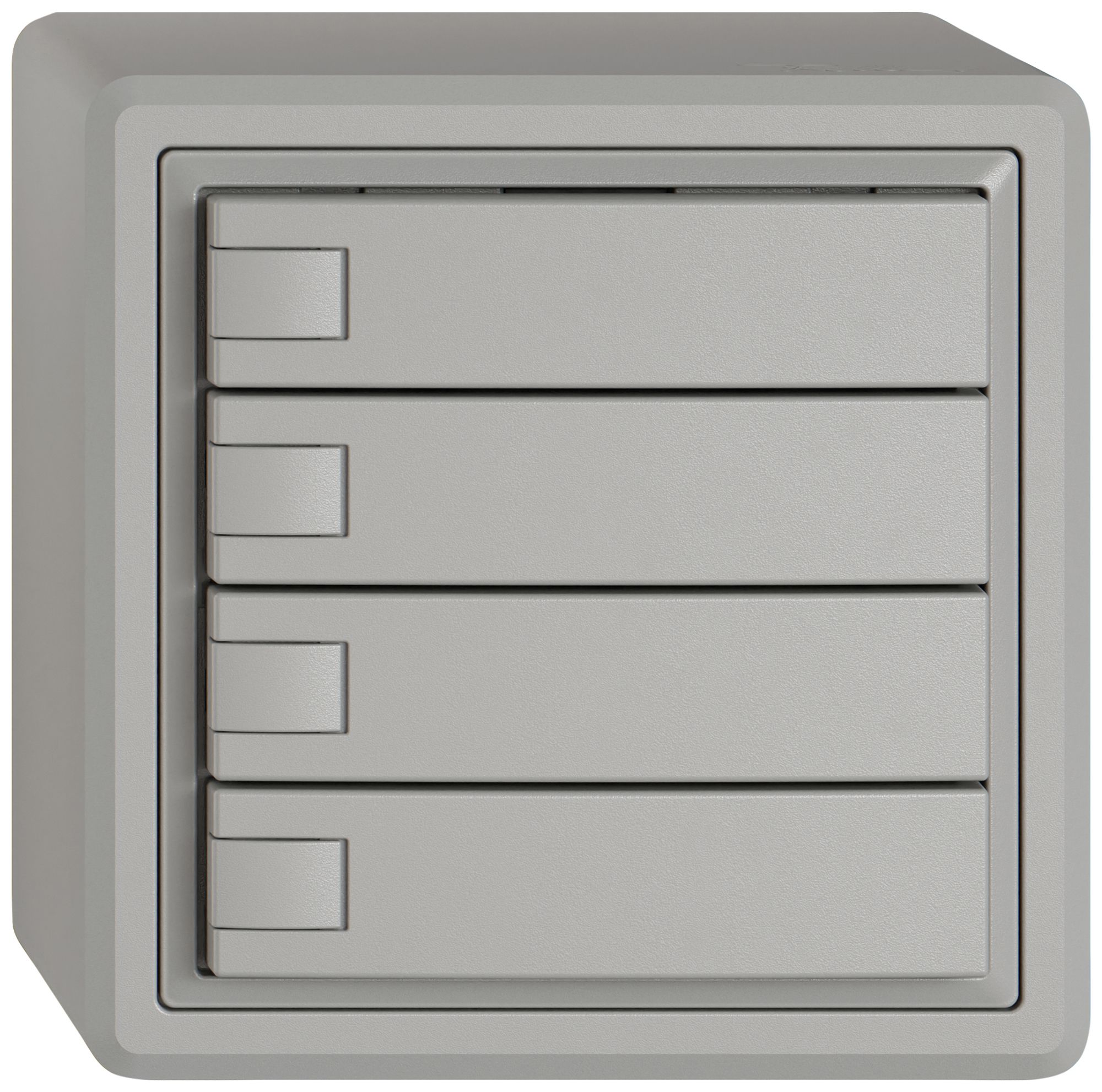 Poussoir universel AP EDIZIO.liv UNI SNAPFIX® s.LED 4× comm.1T grc