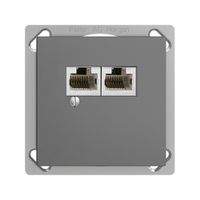 Boîte INC 2×RJ45/s 4P sép.gris foncé EDIZIOdue R&M swissline