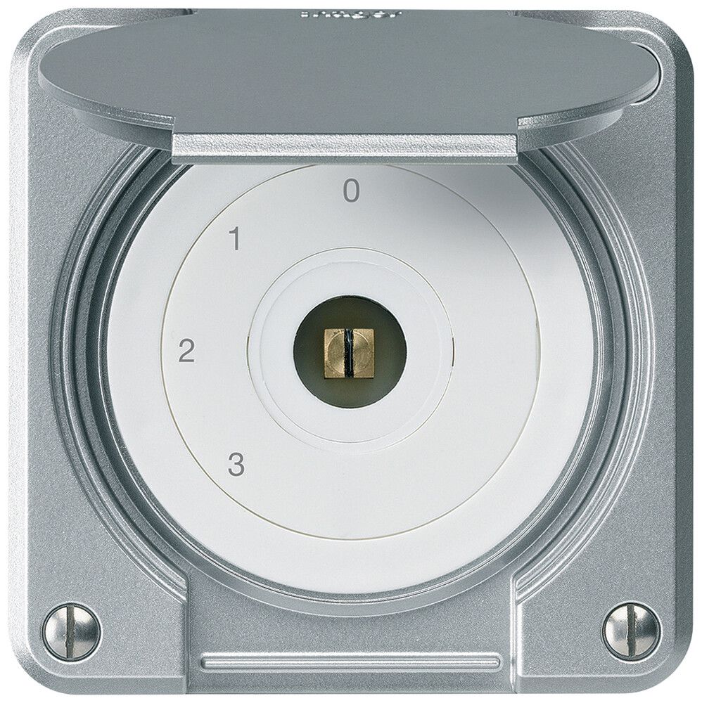Interrupteur à clé carrée ENC robusto IP55 avec clapet S5/1P aluminium