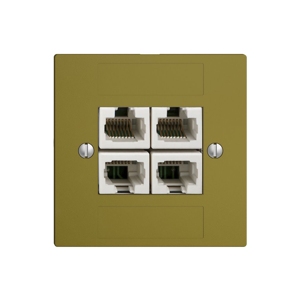 UP-Dose 4×RJ45/u 4P getr. EDIZIOdue olive ITplus