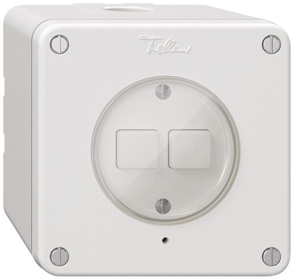 Interrupteur à poussoir AP NEVO Wiser SNAPFIX® a.stat.secondaire 2T 2A blanc