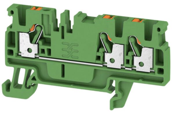 Borne de passage Weidmüller A3C PUSH IN 2.5mm² 3 connex.TS35 vert