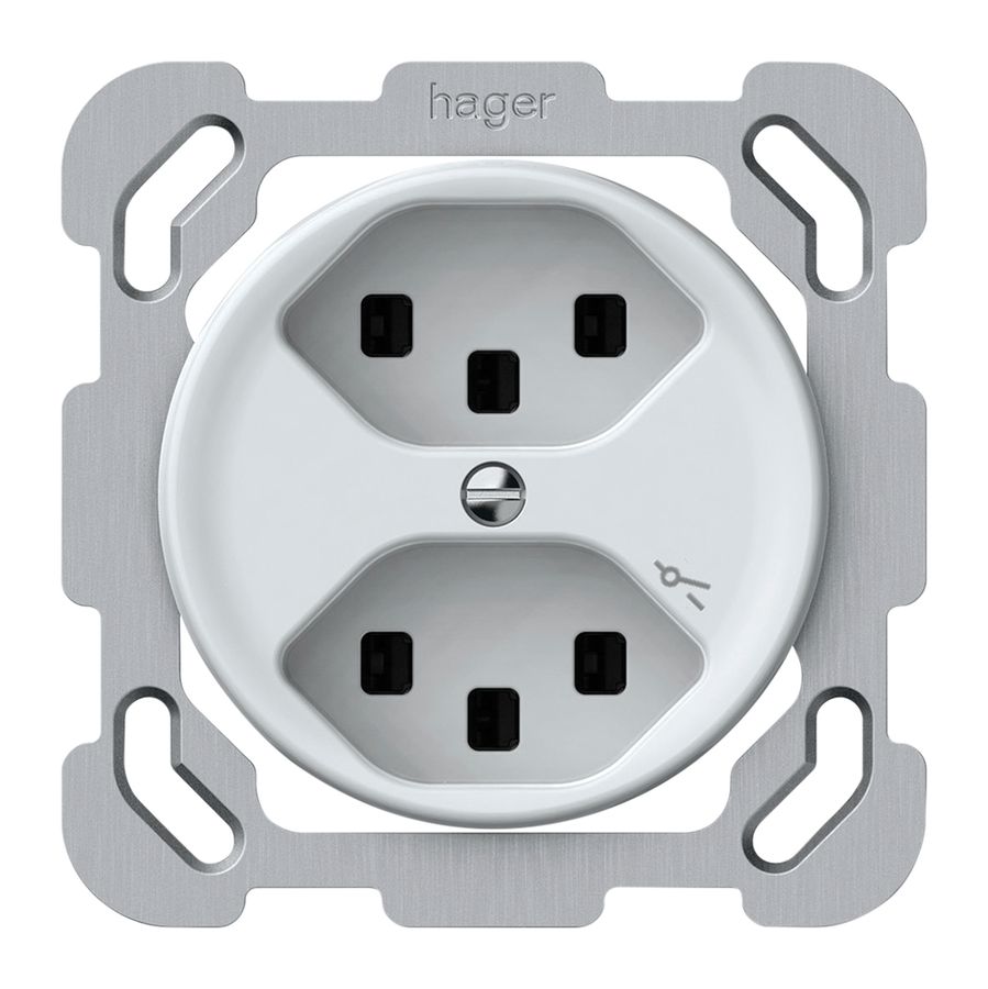 UP-Steckdose origin 2×Typ 23 1×S 16A 230V 77×77mm weiss