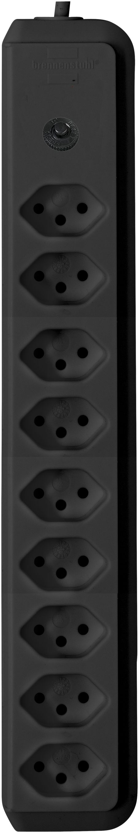 Prise multiple cleverLINE 9×T13 noir 2m H05VV-F 3×1mm²