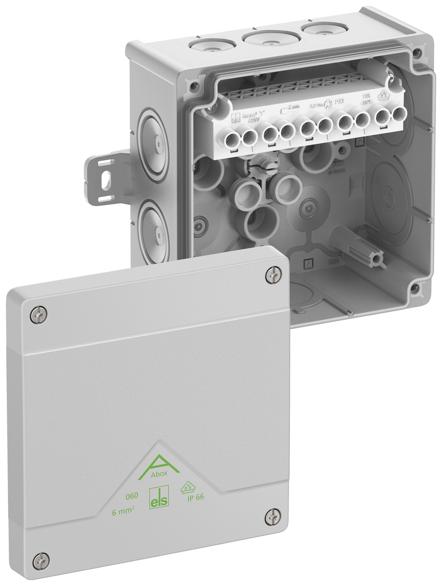 Scatola di derivazione AP Spelsberg Abox 060 AB-6² 127×127×70mm IP66 gr