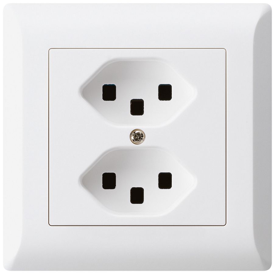 UP-Steckdose kallysto.line 2×T23 weiss mit Steckklemmen