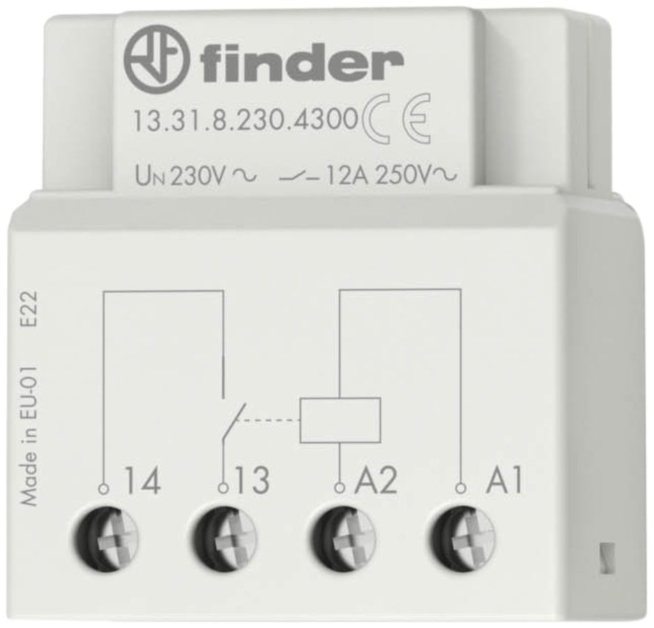 Relais commutation INC Finder 13.31, 1F 12A/12VAC AgSnO2, 39×37×23mm