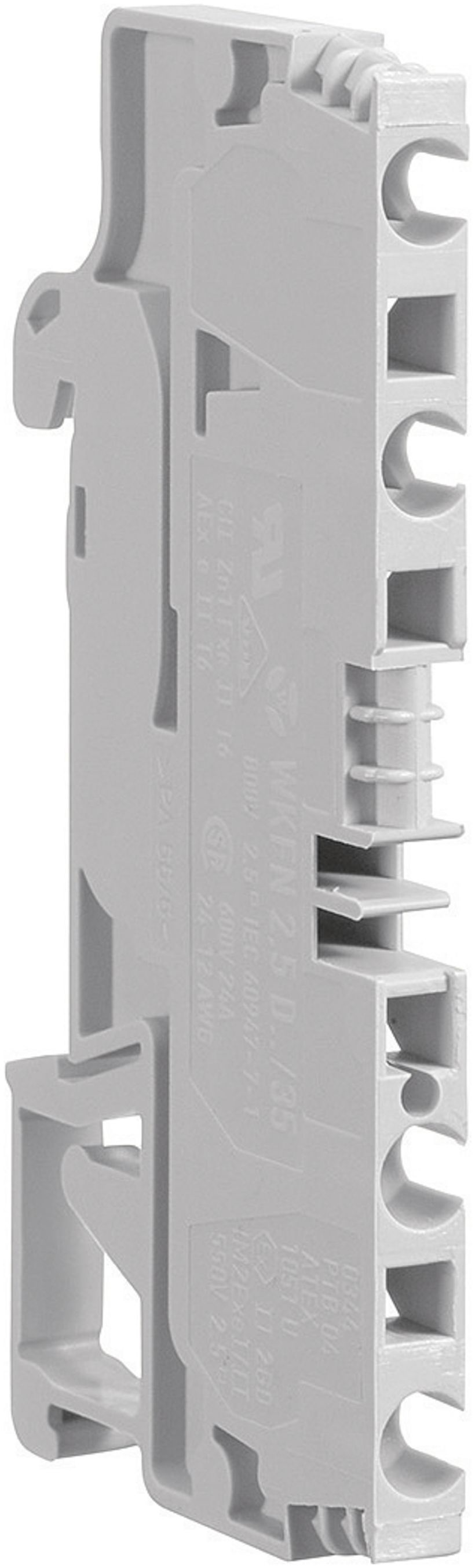 Borne de dérivation Hager 2.5mm² 4×L, 800V/24A, enfichable, ouvert sur le côté