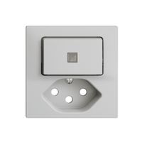 Frontset 60×60mm EDIZIOdue hellgrau T13 mit Linse für Kleinkombi