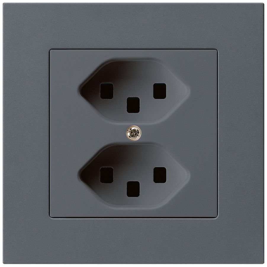 UP-Steckdose kallysto.pro 2×T23 anthrazit mit Steckklemmen