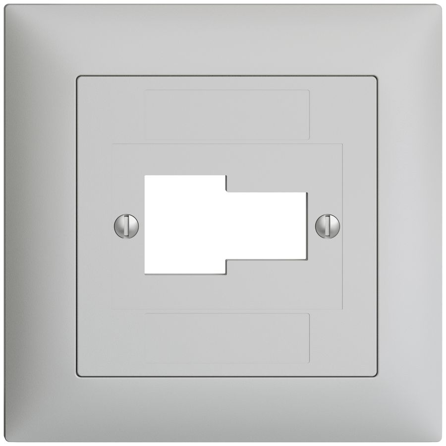 Frontset EDIZIOdue hellgrau 88×88mm 1×TT 1×RJ45