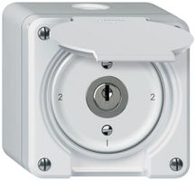 AP-Schlüsselschalter robusto Wechselschalter 16A 250V 86×86mm weiss