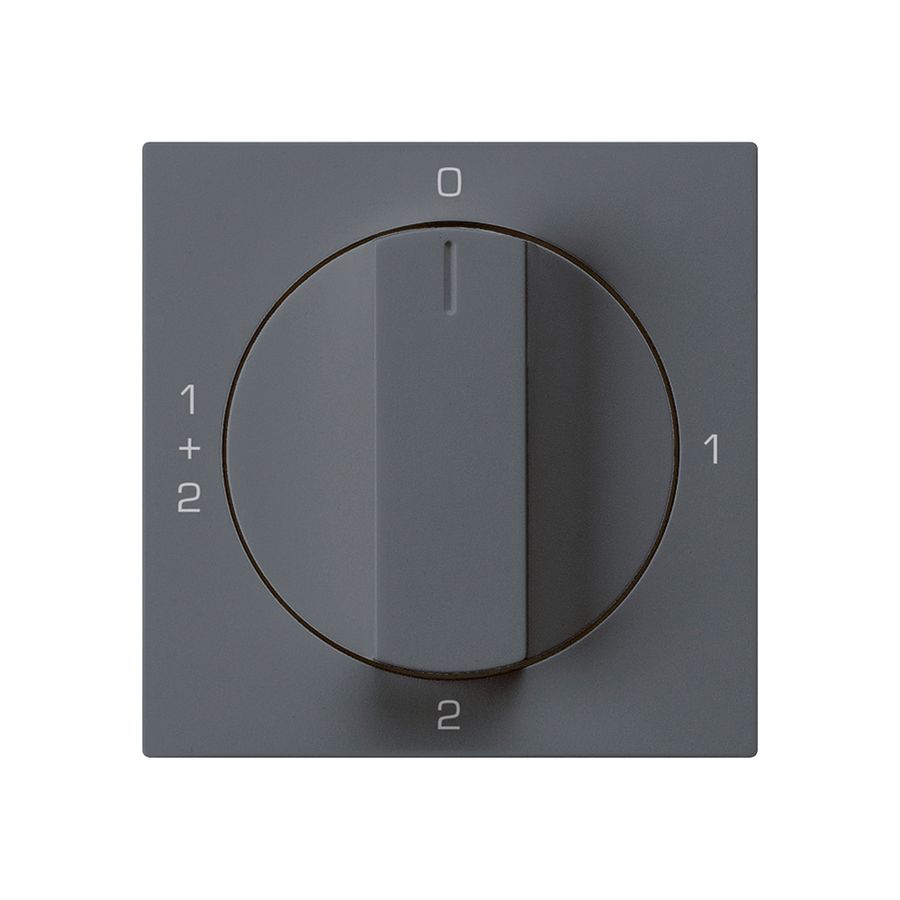 Frontset für Drehschalter S1 anthrazit 60×60mm kallysto 0-1-1+2-2