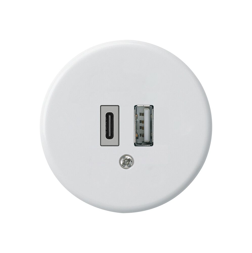 USB-Ladesteckdose basico 18W PD 1×Typ A 1×Typ C weiss