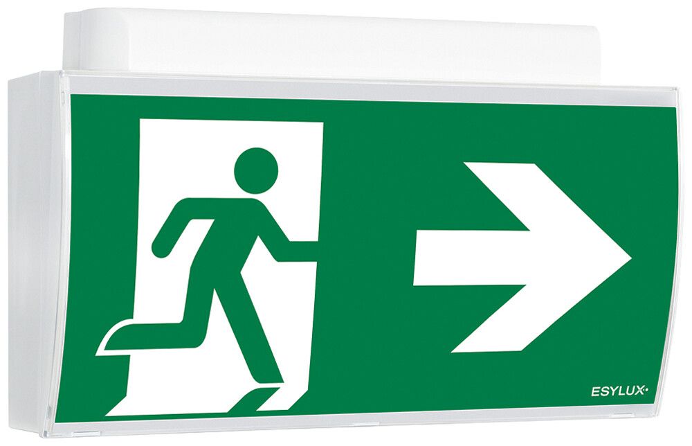 Luminaire de secours ESYLUX SLF LEDi SC/C montage mural, avec accu