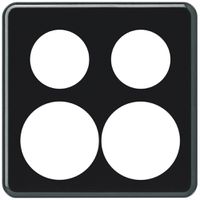 UP-Abdeckplatte basico 2×2 2×Ø43mm+2×Ø58mm schwarz