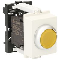 REG-Leuchttaster K&N, 230VAC, 1S 6A, 2TE, Kalotte gelb
