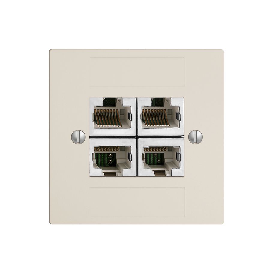 Einsatz zu UP-Anschlussdose 4×RJ45/s 4P getr. EDIZIOdue crema ITplus
