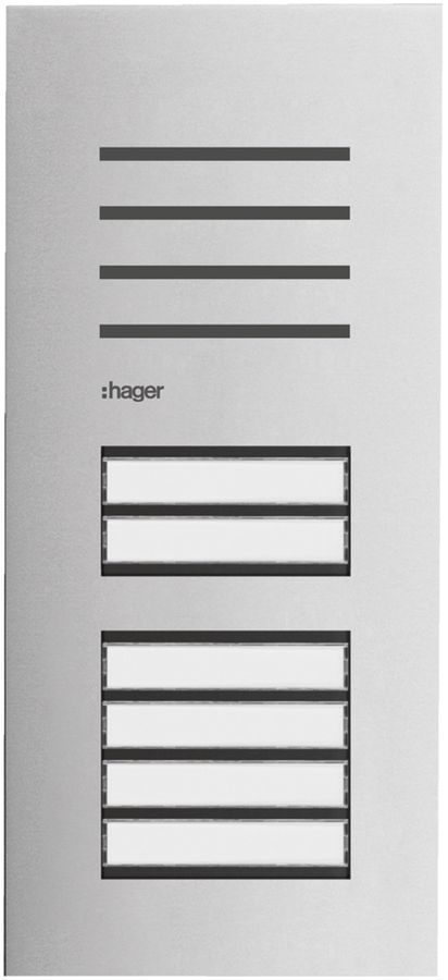 Aussenstation Audio Hager elcom.one 2-Draht für 6Wohnungen Edelstahl