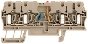 Durchgangs-Reihenklemme Weidmüller ZDU 2.5/2X2AN/LD- Zugfeder 2.5mm² TS35 beige
