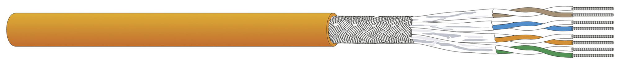 Cavo dati Dätwyler CU 7702 4P S/FTP cat.7 AWG26 FRNC/LSZH Dca arancione