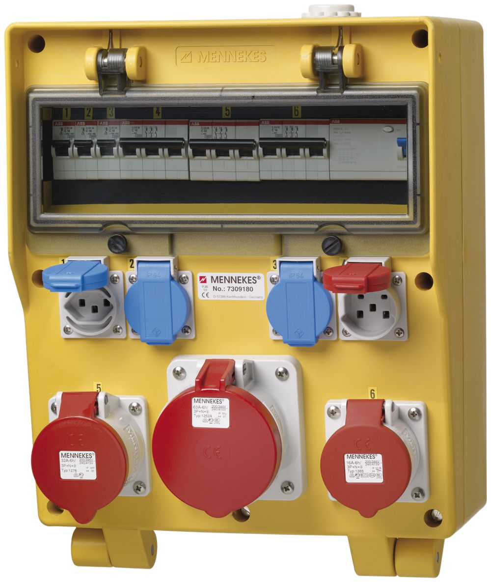 Stromverteiler EverGum 63A 1×FI 6×LS 3×T23 1×T25 1×CEE16/CEE32/CEE63