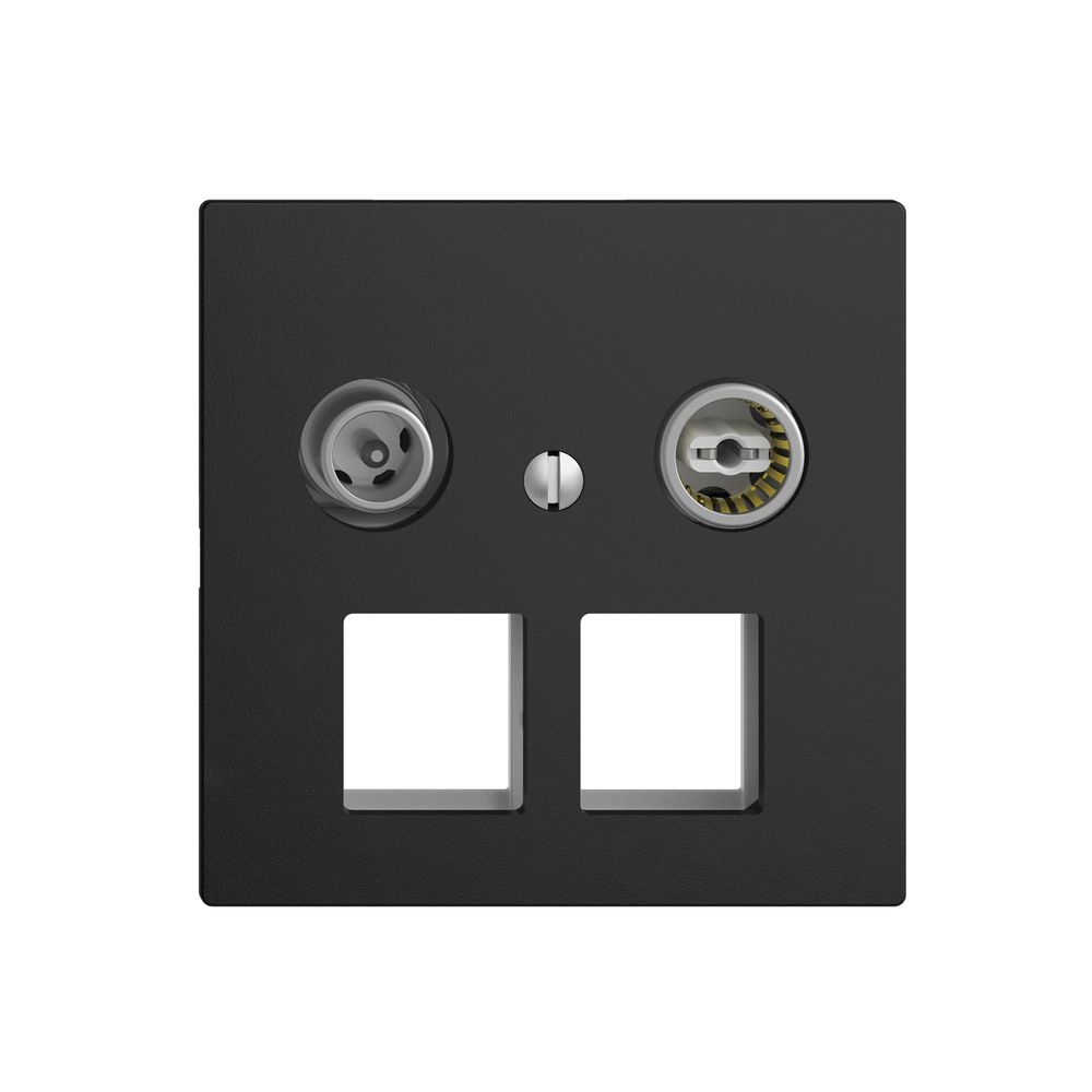 Multimediadose 11dB Edue F, Enddose/Durchgangsdose, f.2×RJ45 Keystone, schwarz