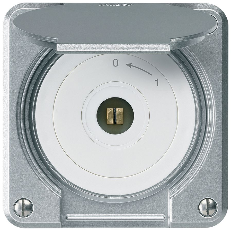 Contact pivotant à clé carrée ENC robusto IP55 aluminium avec clapet 2P combi
