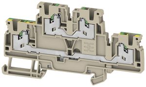 Durchgangs-Reihenklemme S2T 2.5 FT-PE 2.5mm² 24A 800V SNAP IN 2×2 TH35 beige