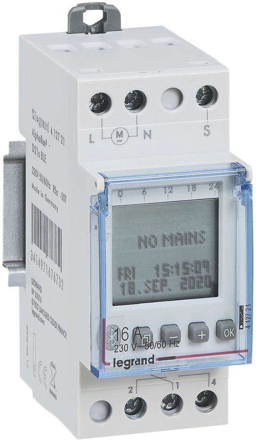 Timer AMD Legrand AlphaRex³ D21s, orologio settimanale, 1 canale