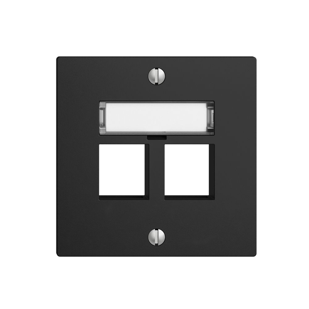 Kit de montage EDIZIOdue F, sortie droite, pour 2×Keystone, noir