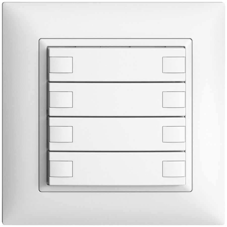 Poussoir ENC KNX 4× EDIZIOdue blanc RGB sans LED