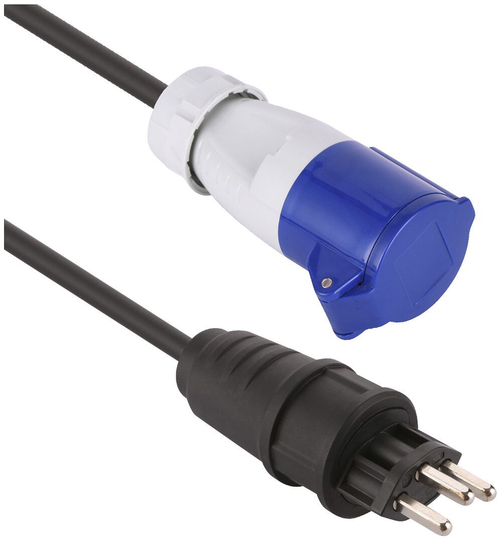 Verlängerung MH T23/CEE 16A blau 230V H07RN-F3G1.5mm² GDV 1.5m IP44 schwarz