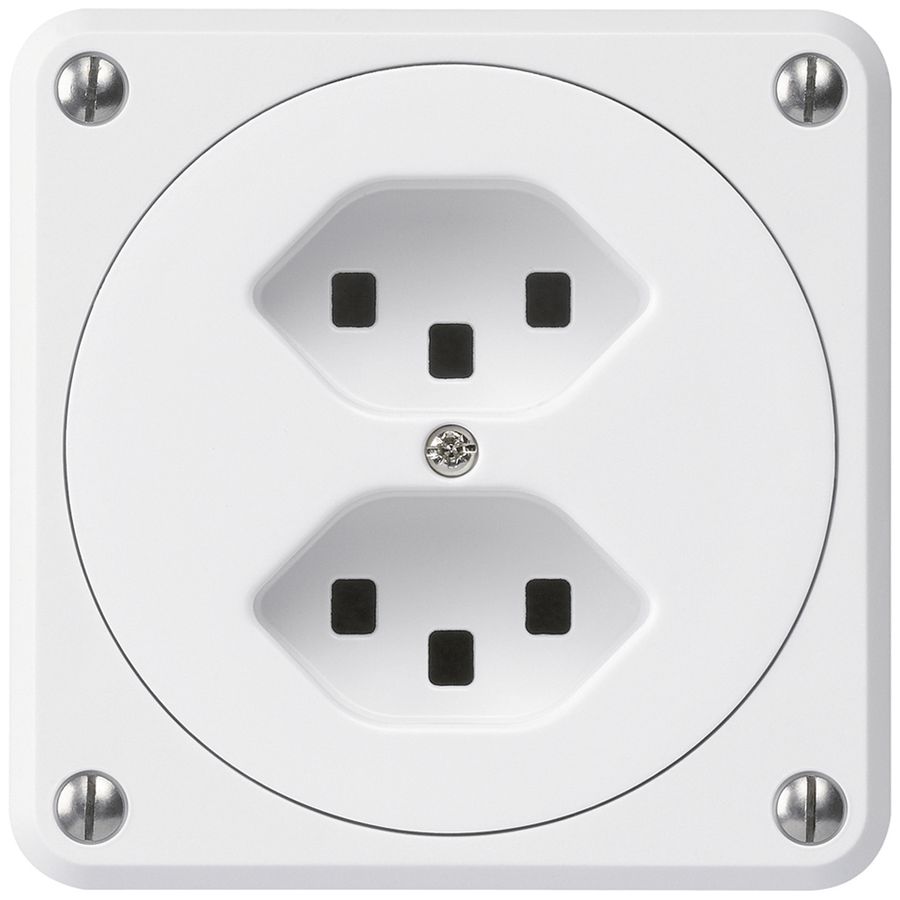 Prise ENC robusto 2×type 23 blanc sans clapet pour combinaison