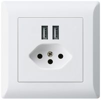 UP-Steckdose 2×USB & T13 kallysto.line 2400mA weiss