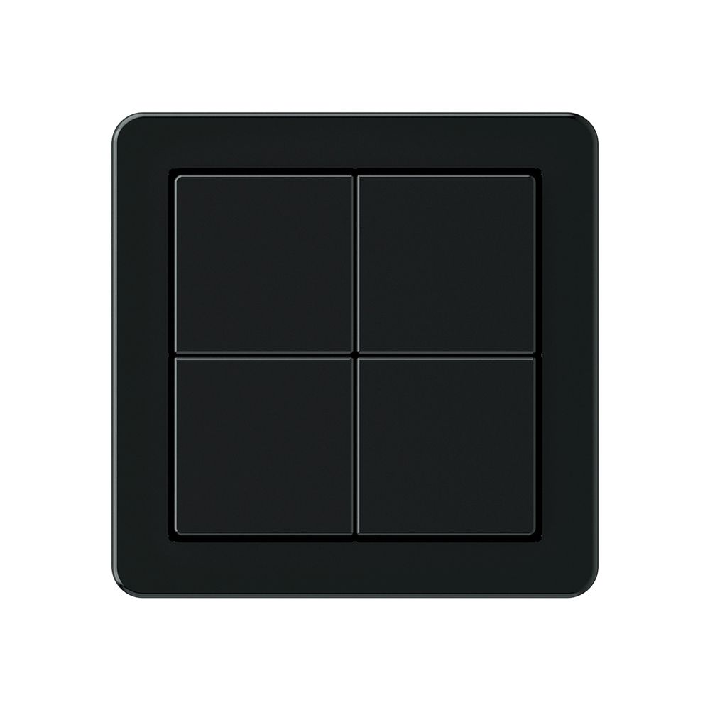 Poussoir KNX Hager BA basico A quadruple 58×58mm noir
