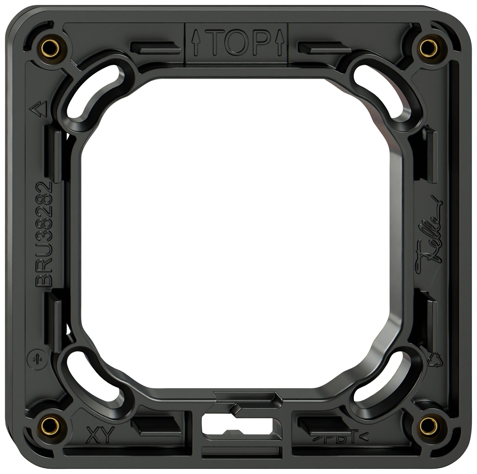 Telaio di montaggio INC Feller NEVO SNAPFIX® 1×1 87×87mm nero