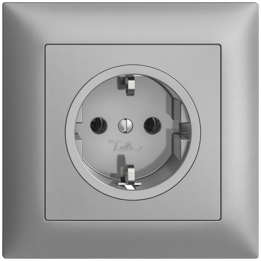 UP-SCHUKO-Steckdose EDIZIOdue FMI, 16A, 250VAC, L+N+PE silver