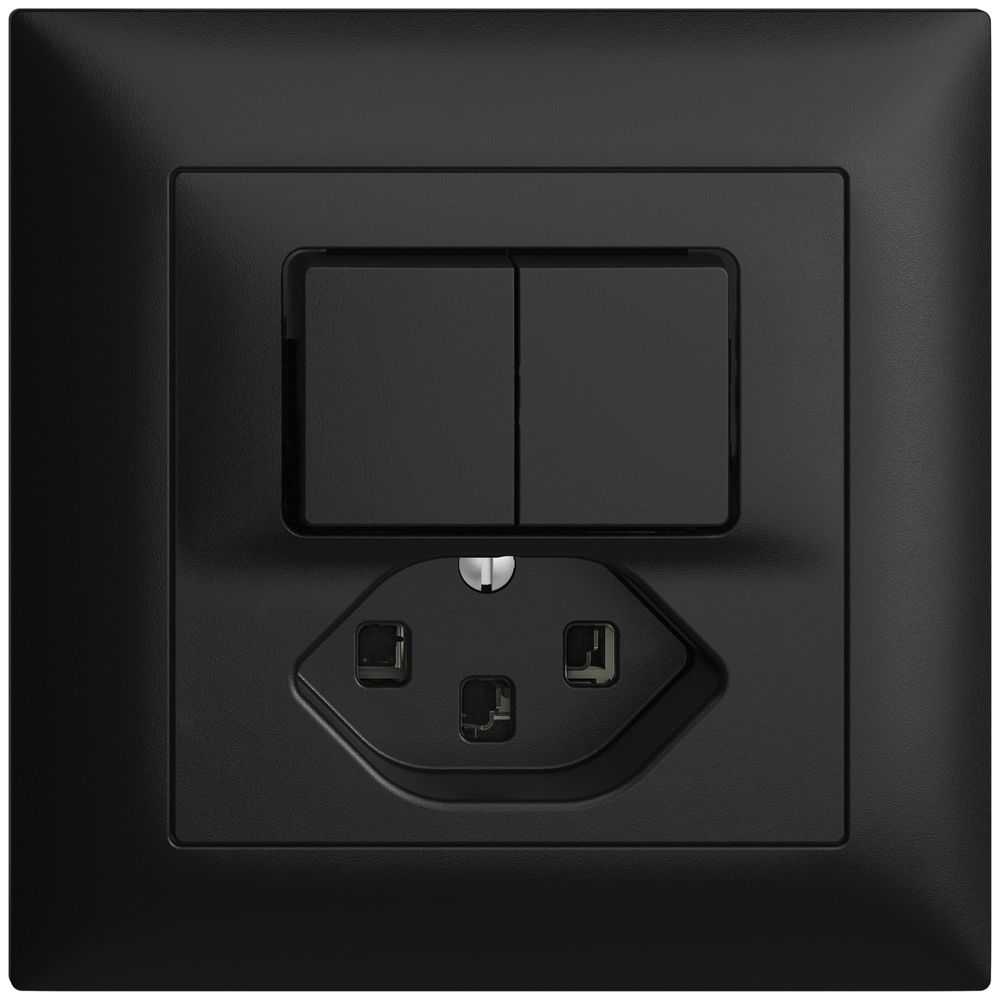 Combinaison ENC 1/3+3/1L+T23 noir 16A EDIZIOdue