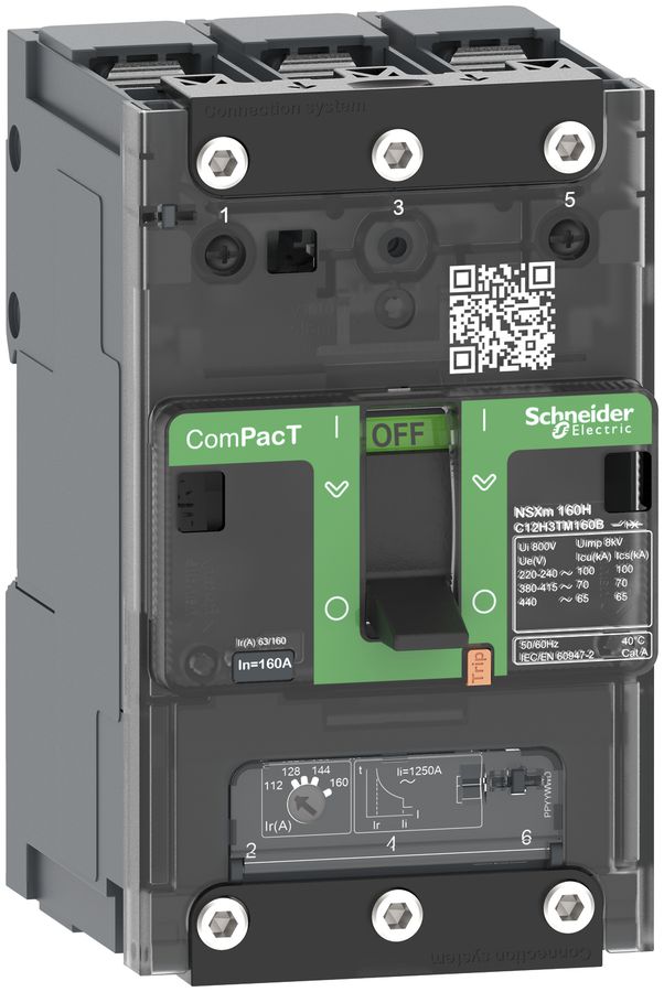 Leistungsschalter ComPacT NSXm160N mit TM125D, 3P 125A 50kA