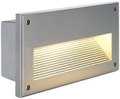 EB-Wandleuchte SLV BRICK DOWNUNDER, E14 40W IP44 silbergrau